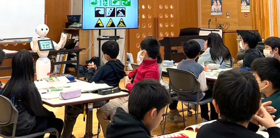 Pepper先生の「防災教室」西田学園